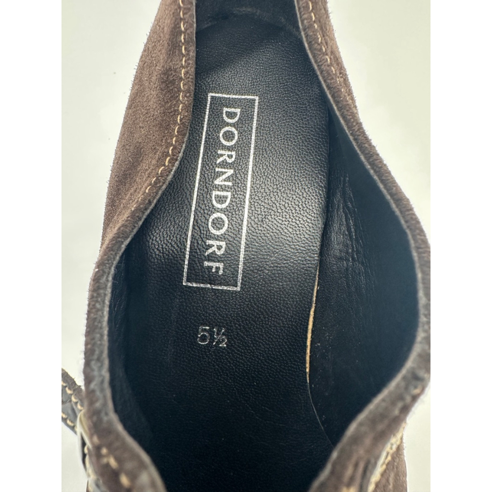 Dorndorf Y2K Brown Suede Croc Monk Strap Square Toe Heels 7.5 - Picture 3 of 9